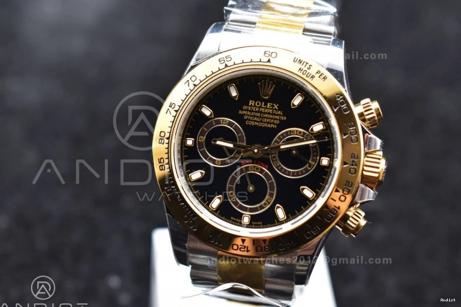 Best SA4130 and 1:1 904L Black Case Bracelet SS BTF Dial Edition 116503 Daytona 0428